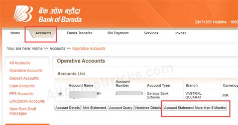 bank of baroda statement download.
